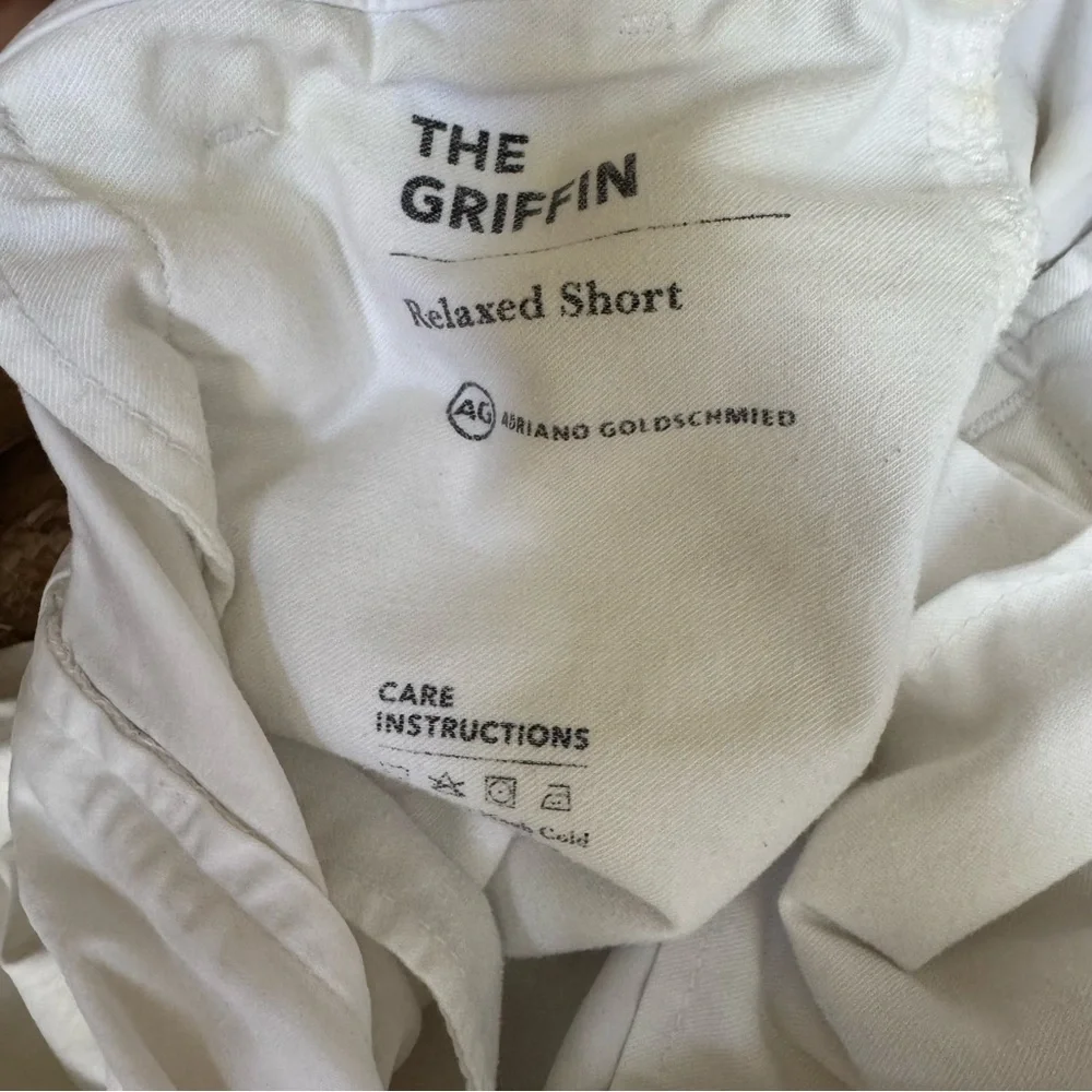 AG Men’s White Chino Shorts | The Griffin Relaxed Fit | 36” waist
